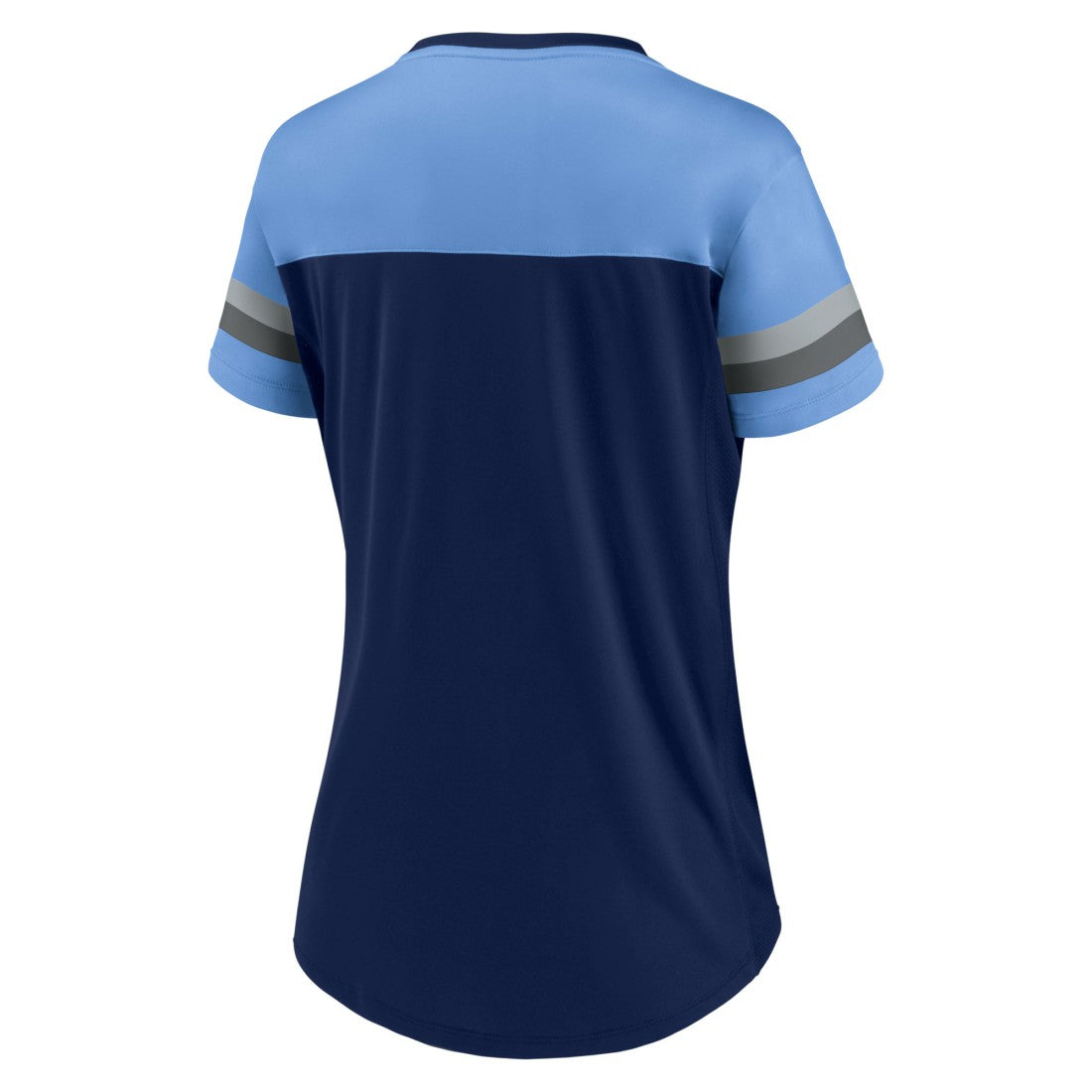 Tennessee Titans Women's Blitz & Glam Lace-Up V-Neck Jersey T-Shirt Navy/Light Blue