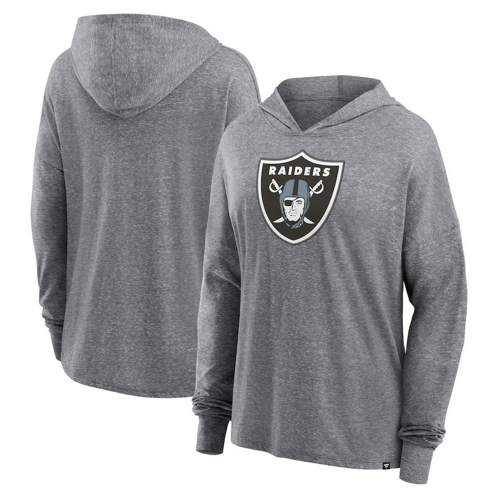 Las Vegas Raiders Women's Cozy Primary Pullover Hoodie Heather Gray