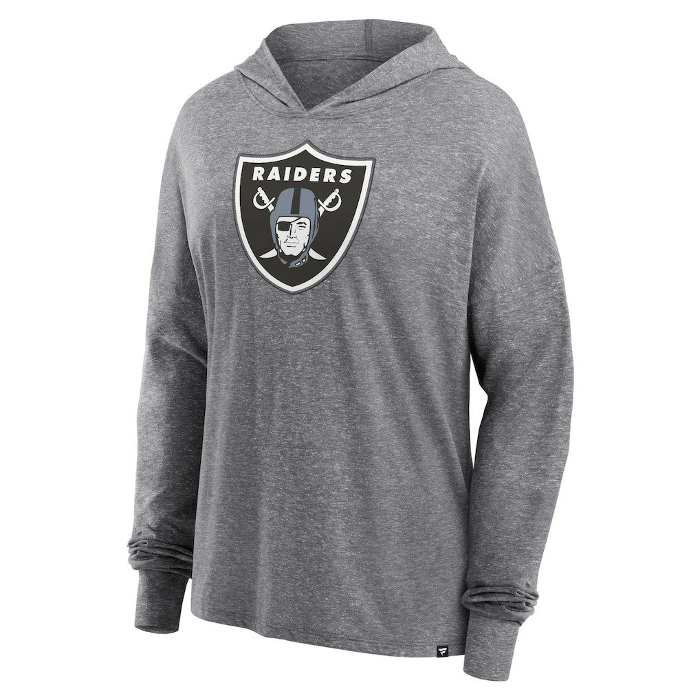 Las Vegas Raiders Women's Cozy Primary Pullover Hoodie Heather Gray
