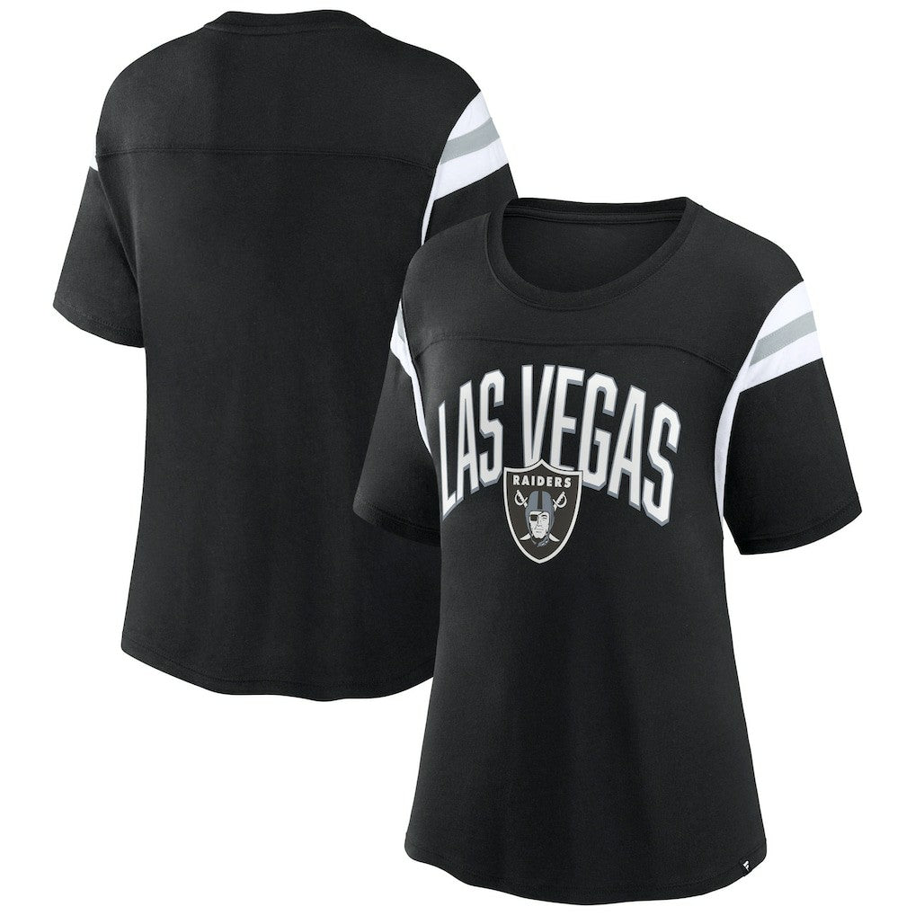 Las Vegas Raiders Women's Earned Stripes T-Shirt Black