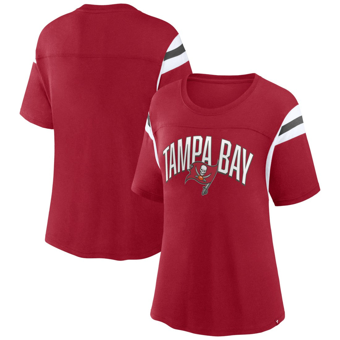 Tampa Bay Buccaneers Women's Earned Stripes T-Shirt Red