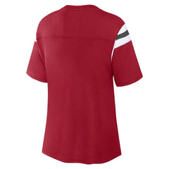 Tampa Bay Buccaneers Women's Earned Stripes T-Shirt Red