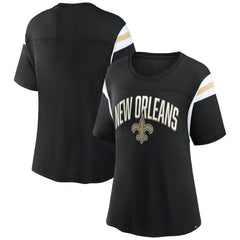 New Orleans Saints Women's Earned Stripes T-Shirt Black