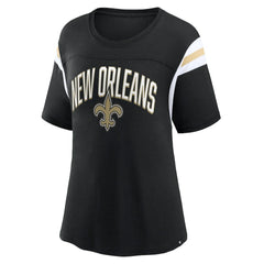 New Orleans Saints Women's Earned Stripes T-Shirt Black