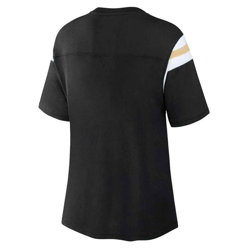 New Orleans Saints Women's Earned Stripes T-Shirt Black