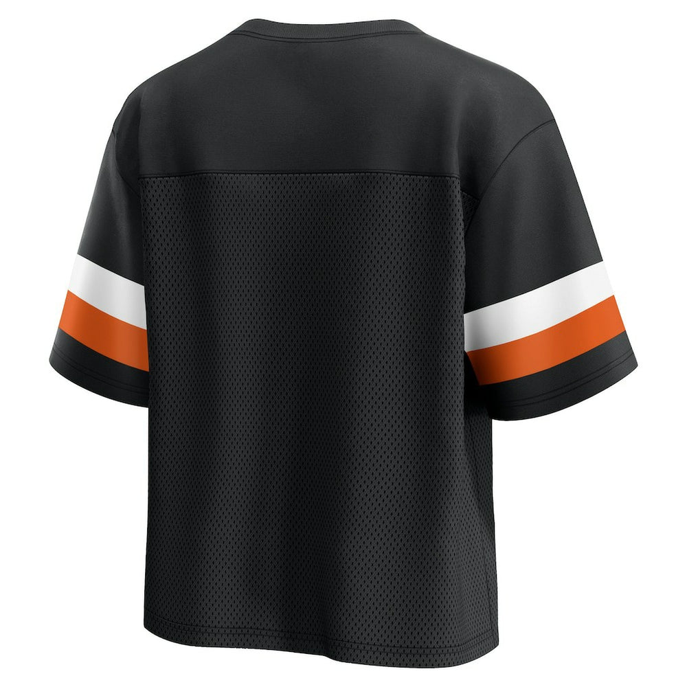 Cincinnati Bengals Women's Established Jersey Cropped V-Neck T-Shirt Black