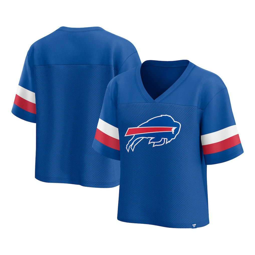 Buffalo Bills Women's Established Jersey Cropped V-Neck T-Shirt Royal