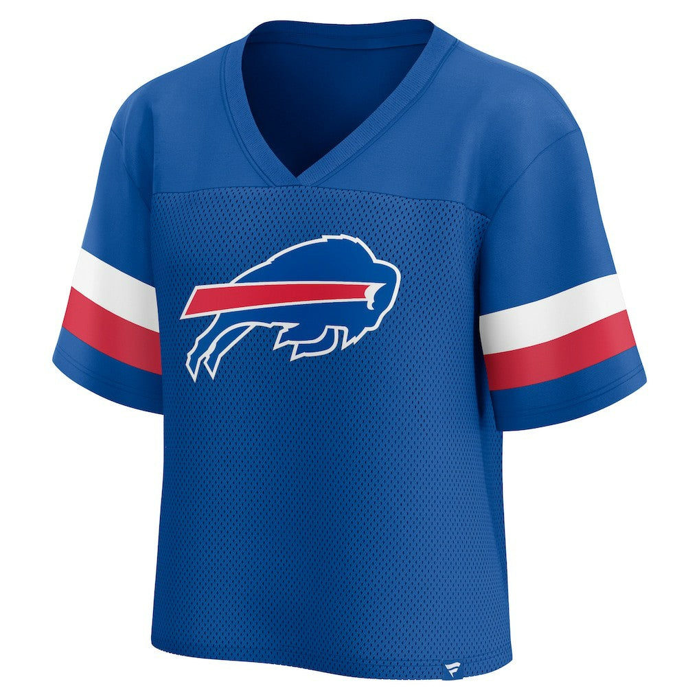 Buffalo Bills Women's Established Jersey Cropped V-Neck T-Shirt Royal