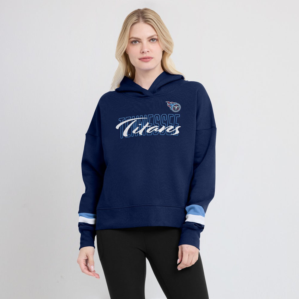 Tennessee Titans Women's Over Under Pullover Hoodie Navy