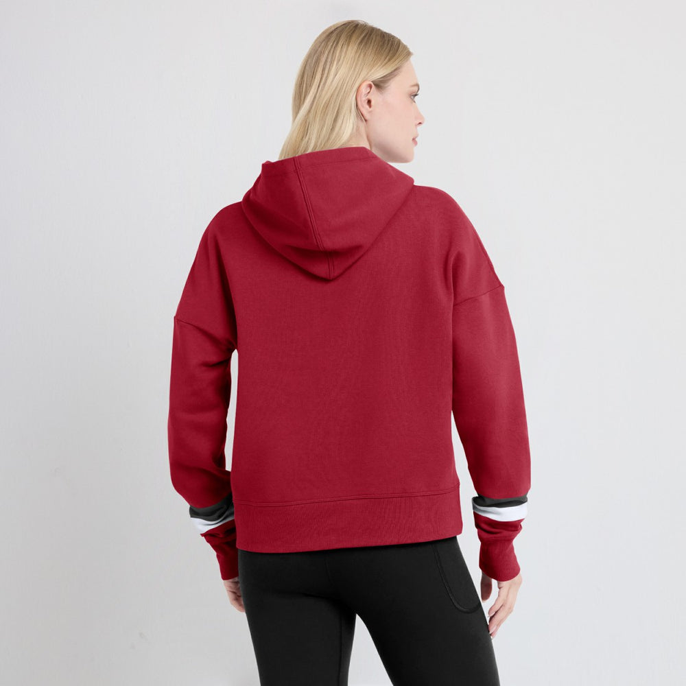 Tampa Bay Buccaneers Women's Over Under Pullover Hoodie Red