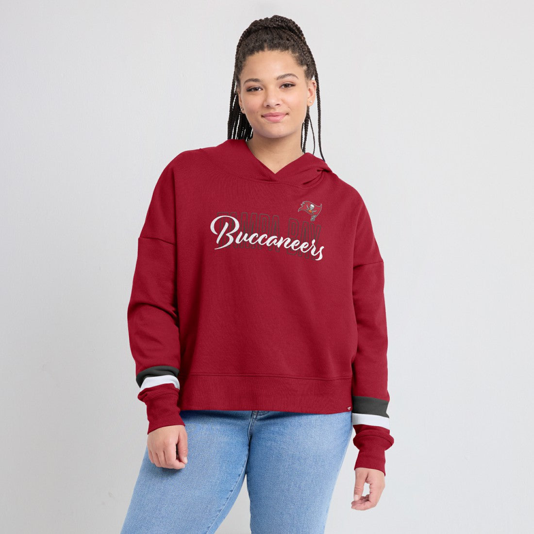 Tampa Bay Buccaneers Women's Over Under Pullover Hoodie Red