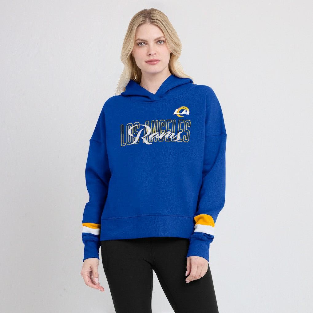 Los Angeles Rams Women's Over Under Pullover Hoodie Royal