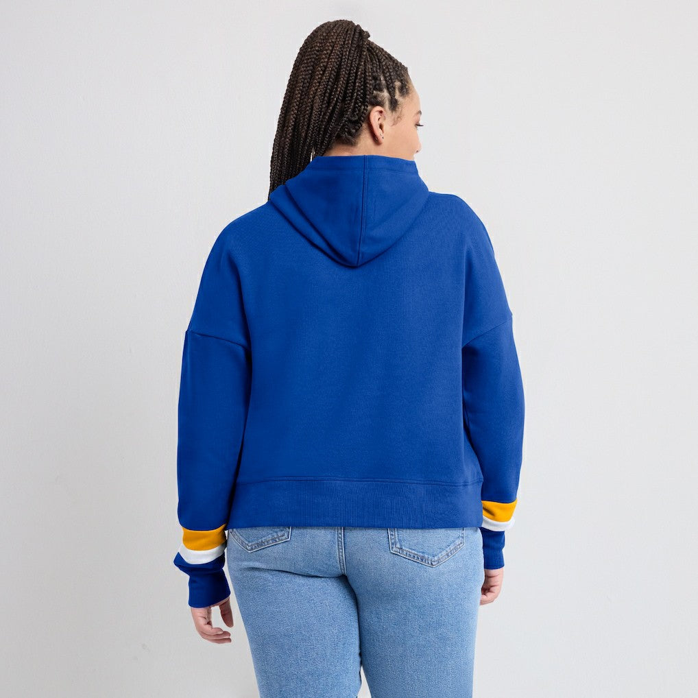 Los Angeles Rams Women's Over Under Pullover Hoodie Royal