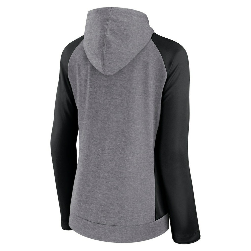 Carolina Panthers Women's Blind Side Lightweight Full-Zip Hoodie Heather Gray/College Black