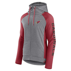 Arizona Cardinals Women's Blind Side Lightweight Full-Zip Hoodie Heather Gray/College Cardinal