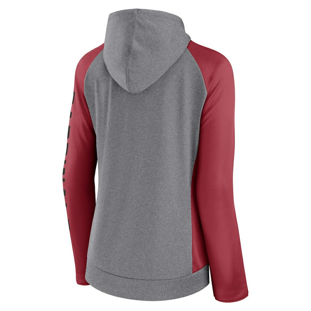 Arizona Cardinals Women's Blind Side Lightweight Full-Zip Hoodie Heather Gray/College Cardinal
