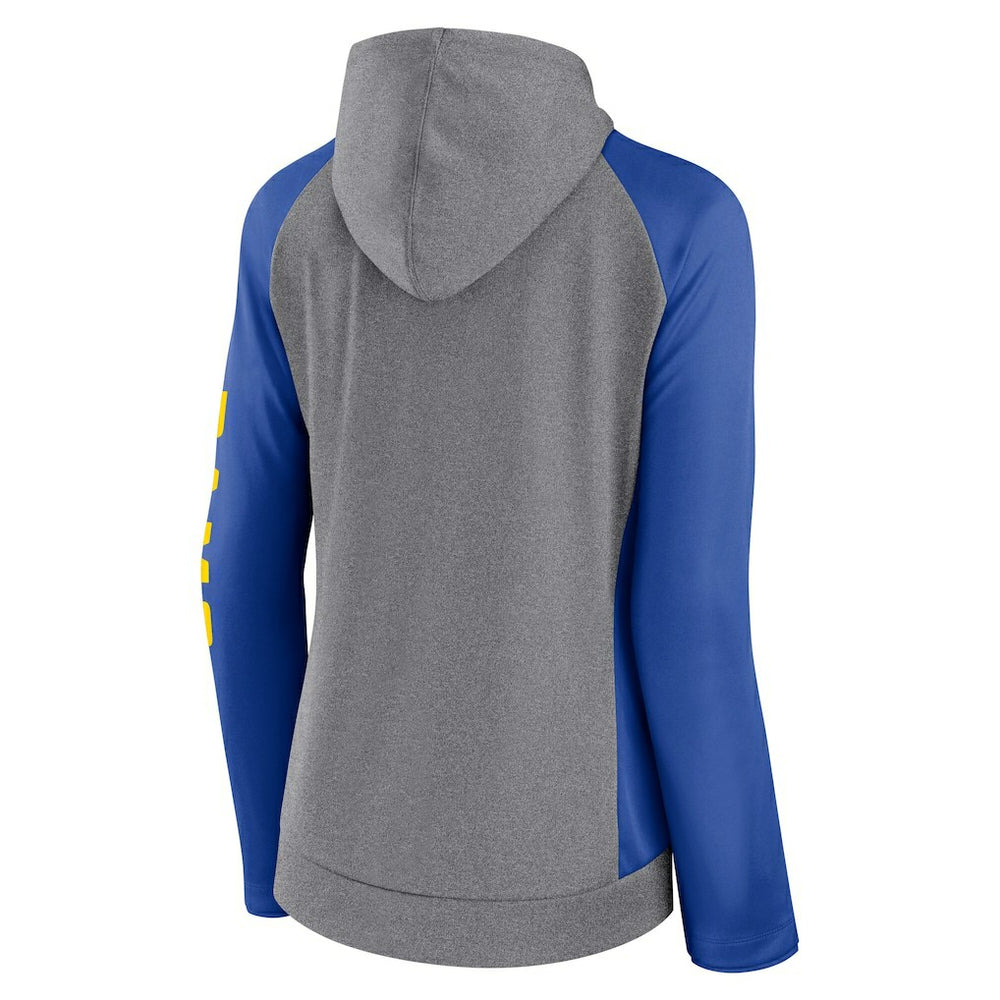 Los Angeles Rams Women's Blind Side Lightweight Full-Zip Hoodie Heather Gray/College Royal