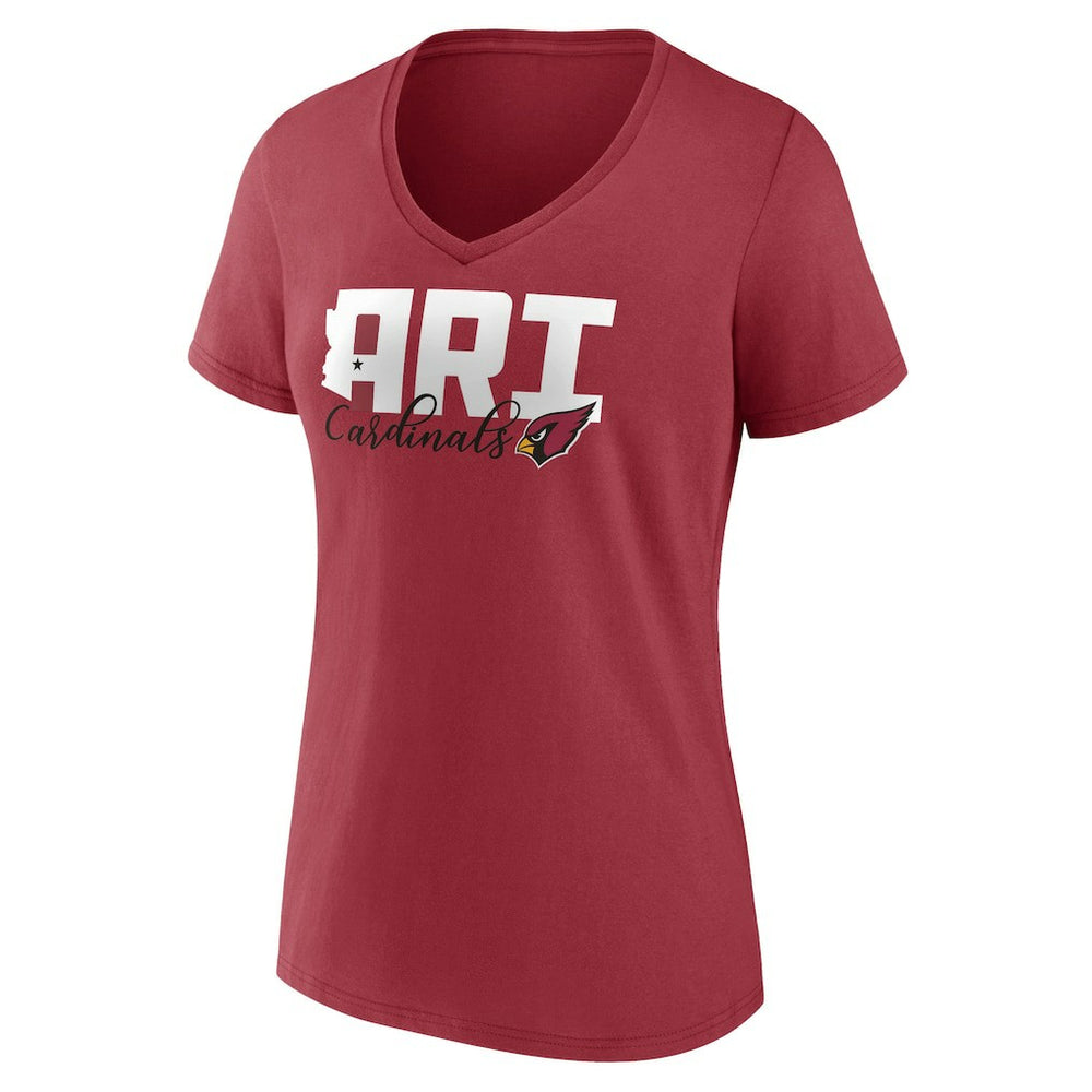 Arizona Cardinals Women's Back Home Again V-Neck T-Shirt Cardinal