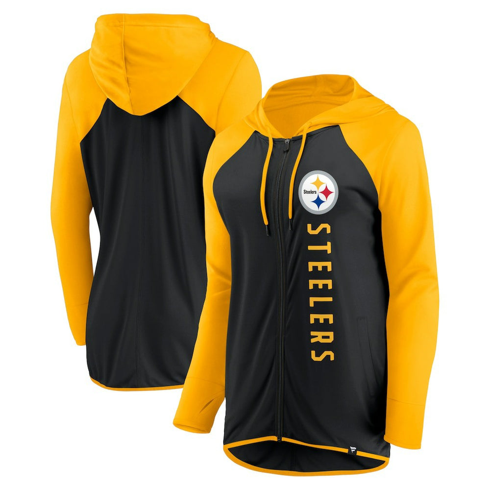Pittsburgh Steelers Women's Forever Fan Full-Zip Hoodie Black/Gold
