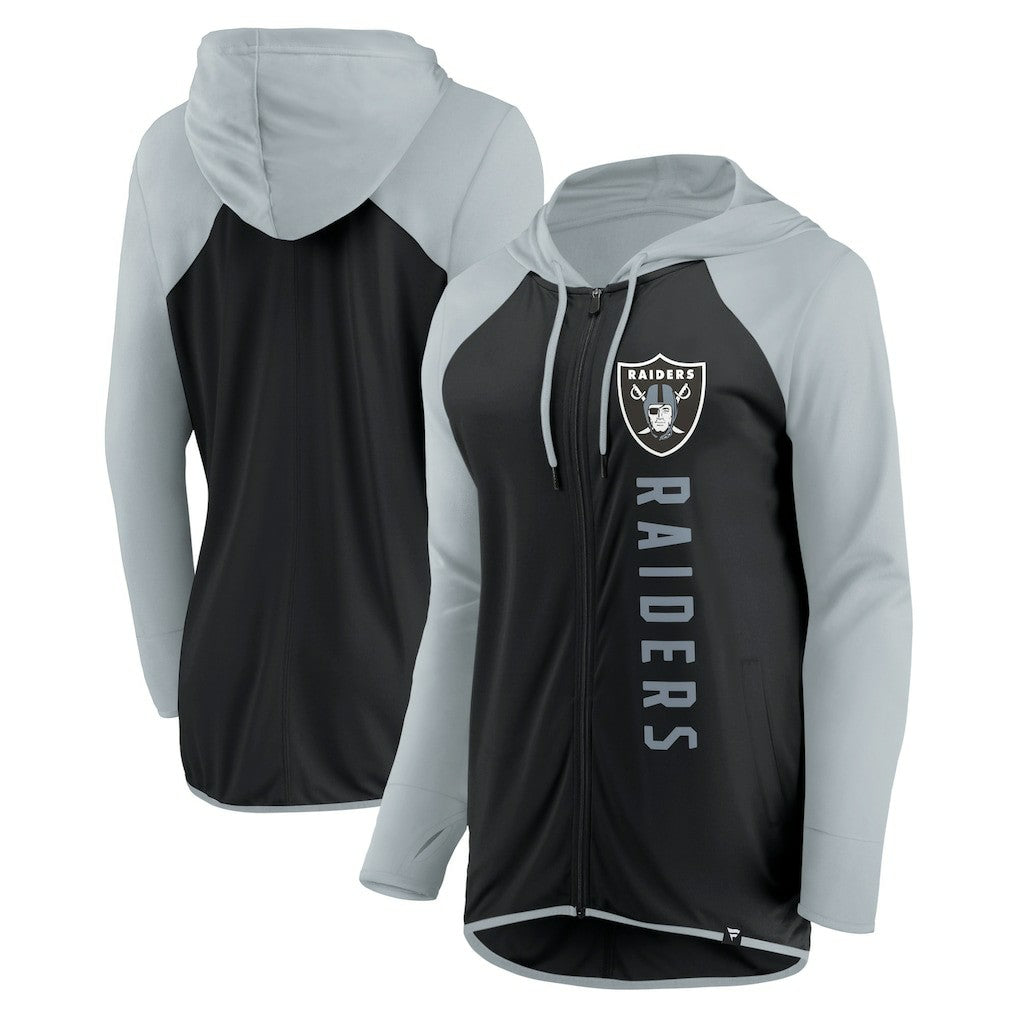 Las Vegas Raiders Women's Forever Fan Full-Zip Hoodie Black/Silver