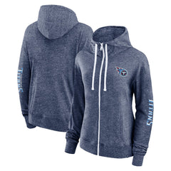 Tennessee Titans Women's Opening Coin Flip Lightweight Full-Zip Hoodie Heather Navy