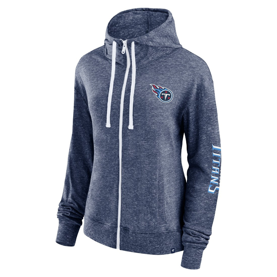 Tennessee Titans Women's Opening Coin Flip Lightweight Full-Zip Hoodie Heather Navy
