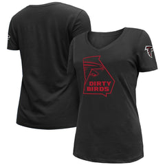 Atlanta Falcons New Era Women's Dirty Birds Kickoff V-Neck T-Shirt Black