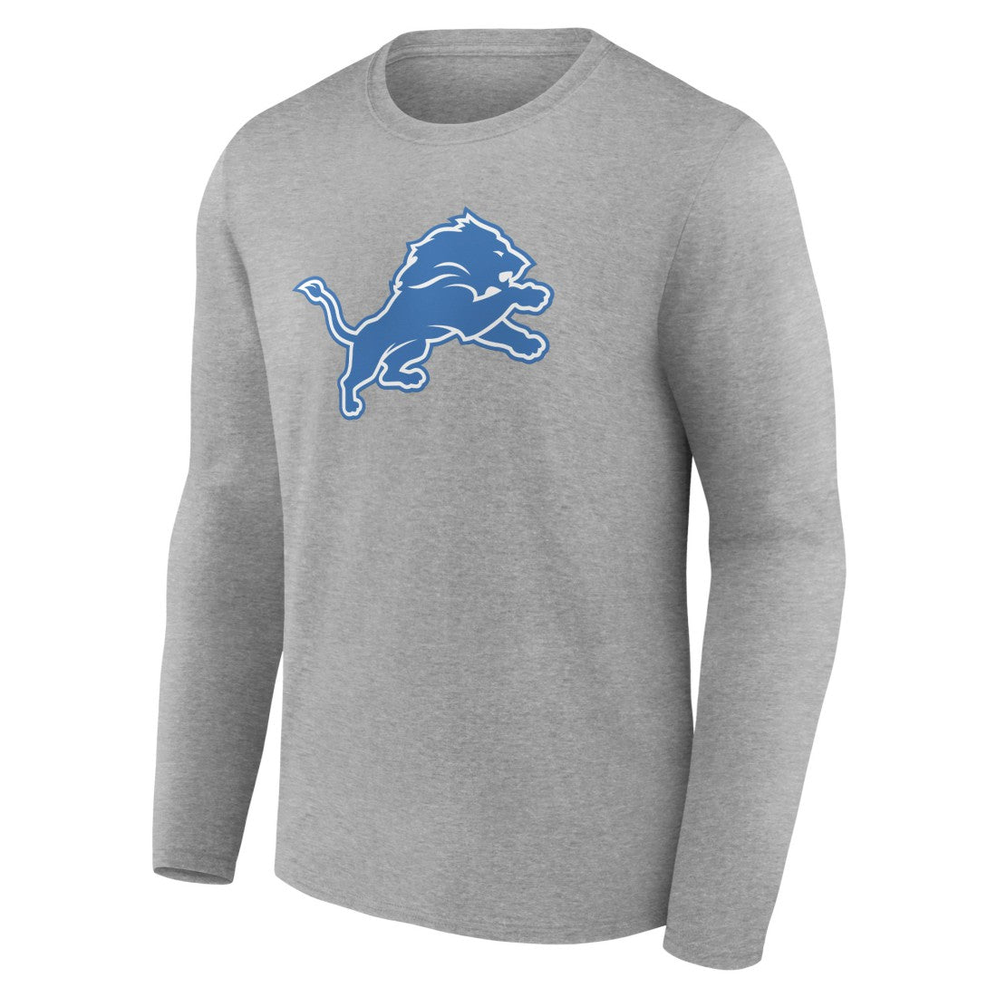 Detroit Lions Primary Team Logo Long Sleeve T-Shirt Heather Gray