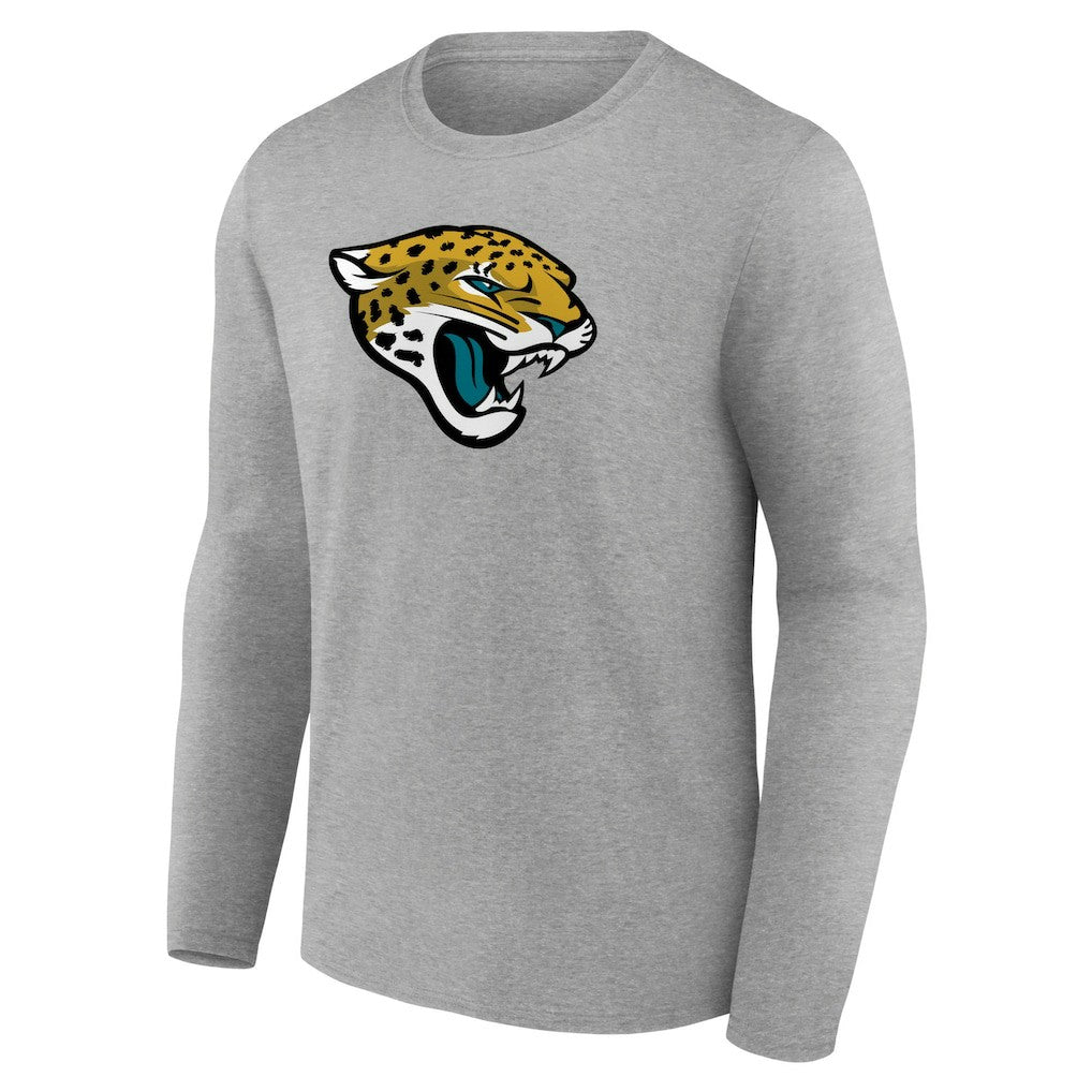 Jacksonville Jaguars Primary Team Logo Long Sleeve T-Shirt Heather Gray