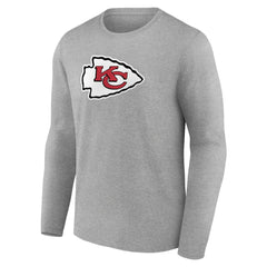 Kansas City Chiefs Primary Team Logo Long Sleeve T-Shirt Heather Gray