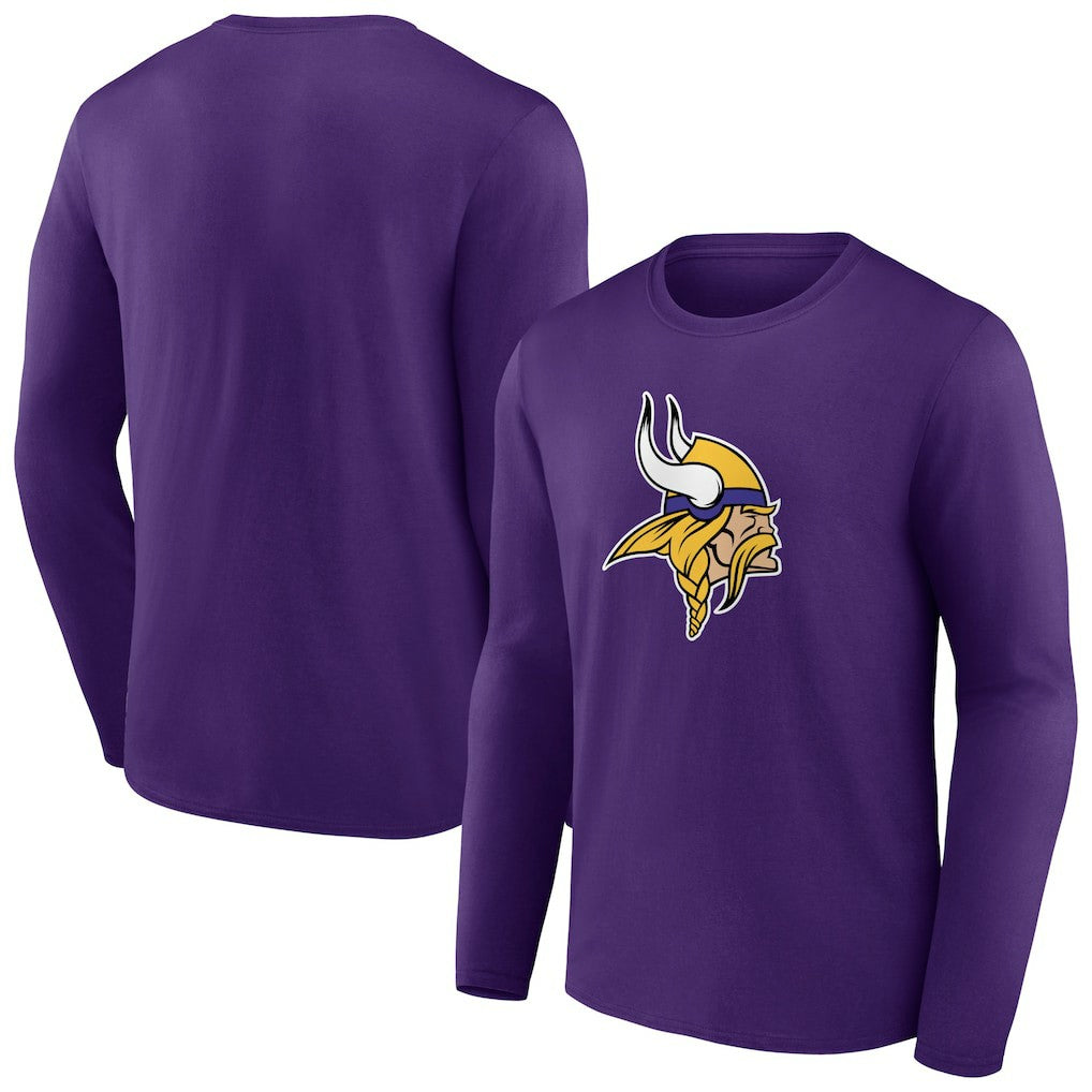 Minnesota Vikings Primary Team Logo Long Sleeve T-Shirt Purple