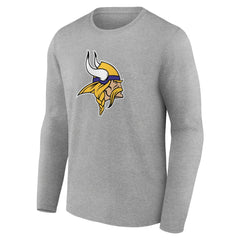 Minnesota Vikings Primary Team Logo Long Sleeve T-Shirt Heather Gray
