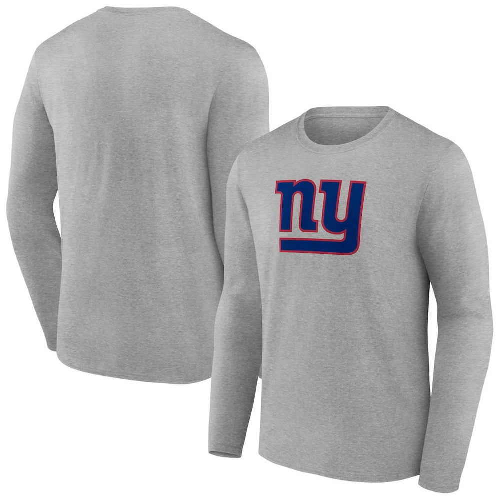 New York Giants Primary Team Logo Long Sleeve T-Shirt Heather Gray