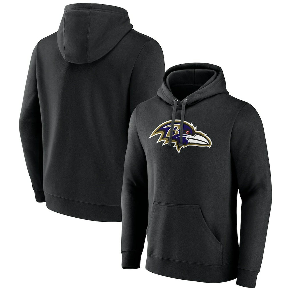 Baltimore Ravens Primary Team Logo Fitted Pullover Hoodie Black