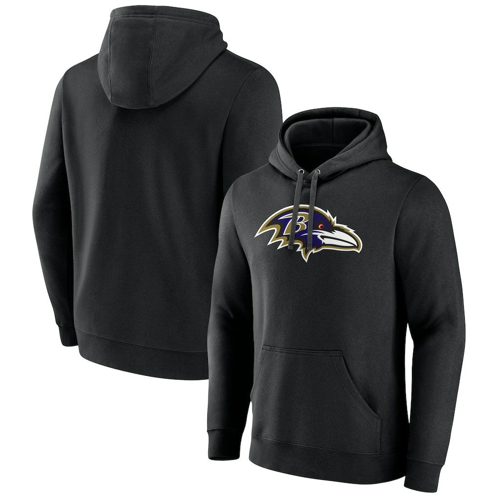 Baltimore Ravens Primary Team Logo Fitted Pullover Hoodie Black