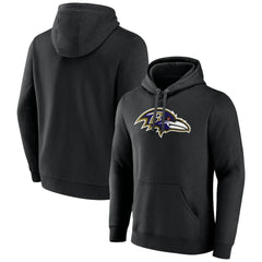 Baltimore Ravens Primary Team Logo Fitted Pullover Hoodie Black