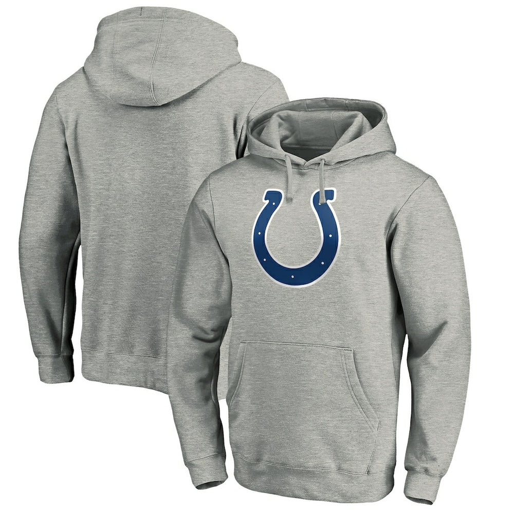 Indianapolis Colts Primary Team Logo Fitted Pullover Hoodie Heather Gray