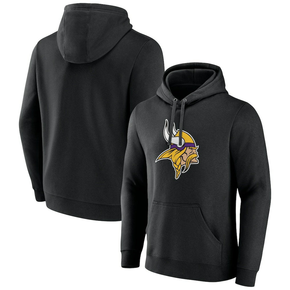Minnesota Vikings Primary Team Logo Fitted Pullover Hoodie Black