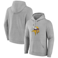 Minnesota Vikings Primary Team Logo Fitted Pullover Hoodie Heather Gray