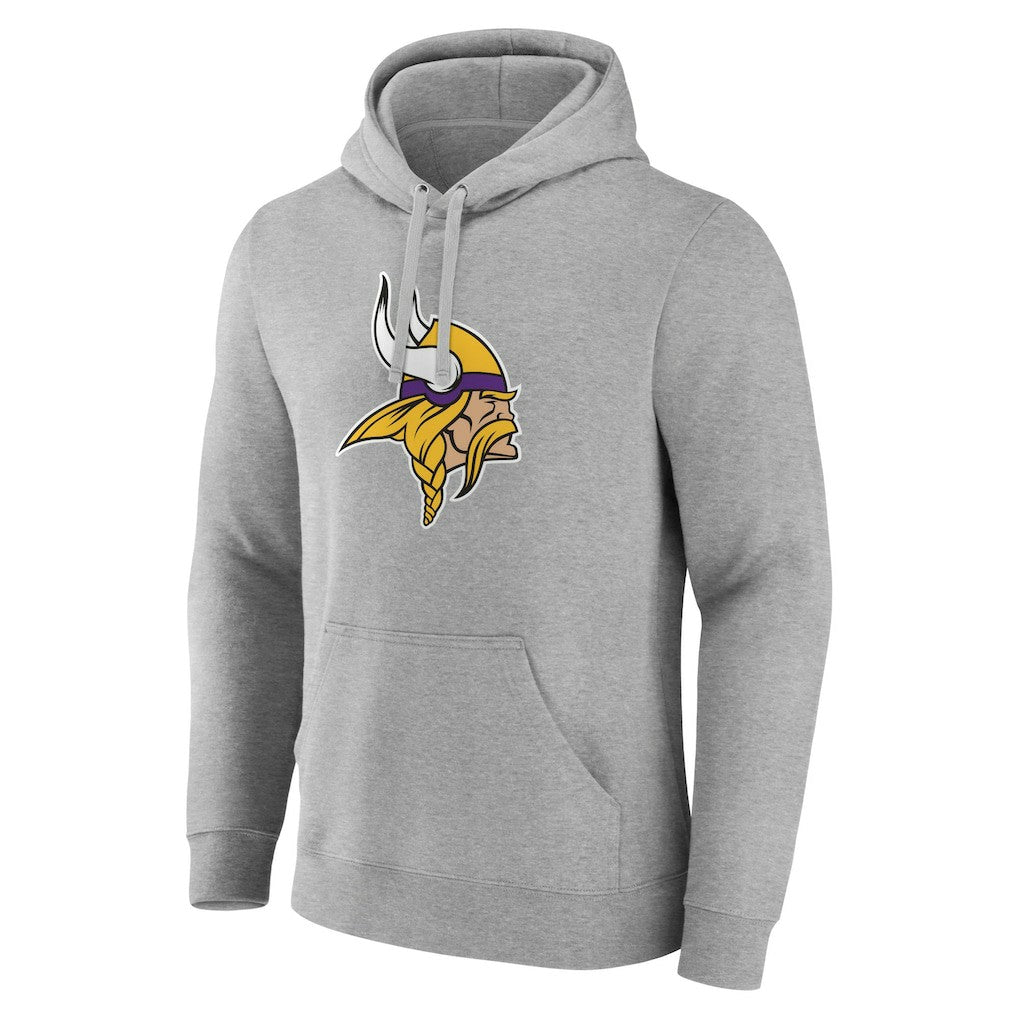 Minnesota Vikings Primary Team Logo Fitted Pullover Hoodie Heather Gray