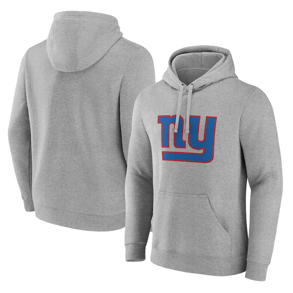 New York Giants Primary Team Logo Fitted Pullover Hoodie Heather Gray