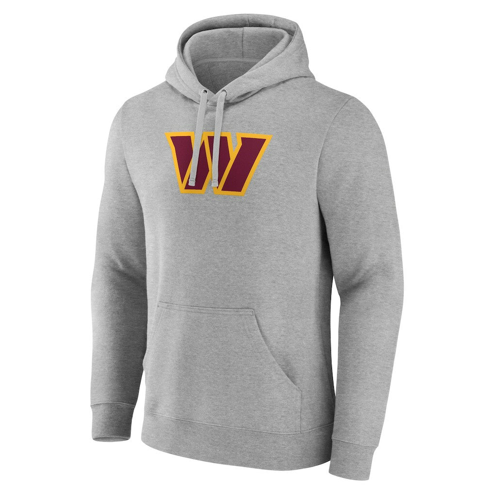 Washington Commanders Primary Team Logo Fitted Pullover Hoodie Heather Gray