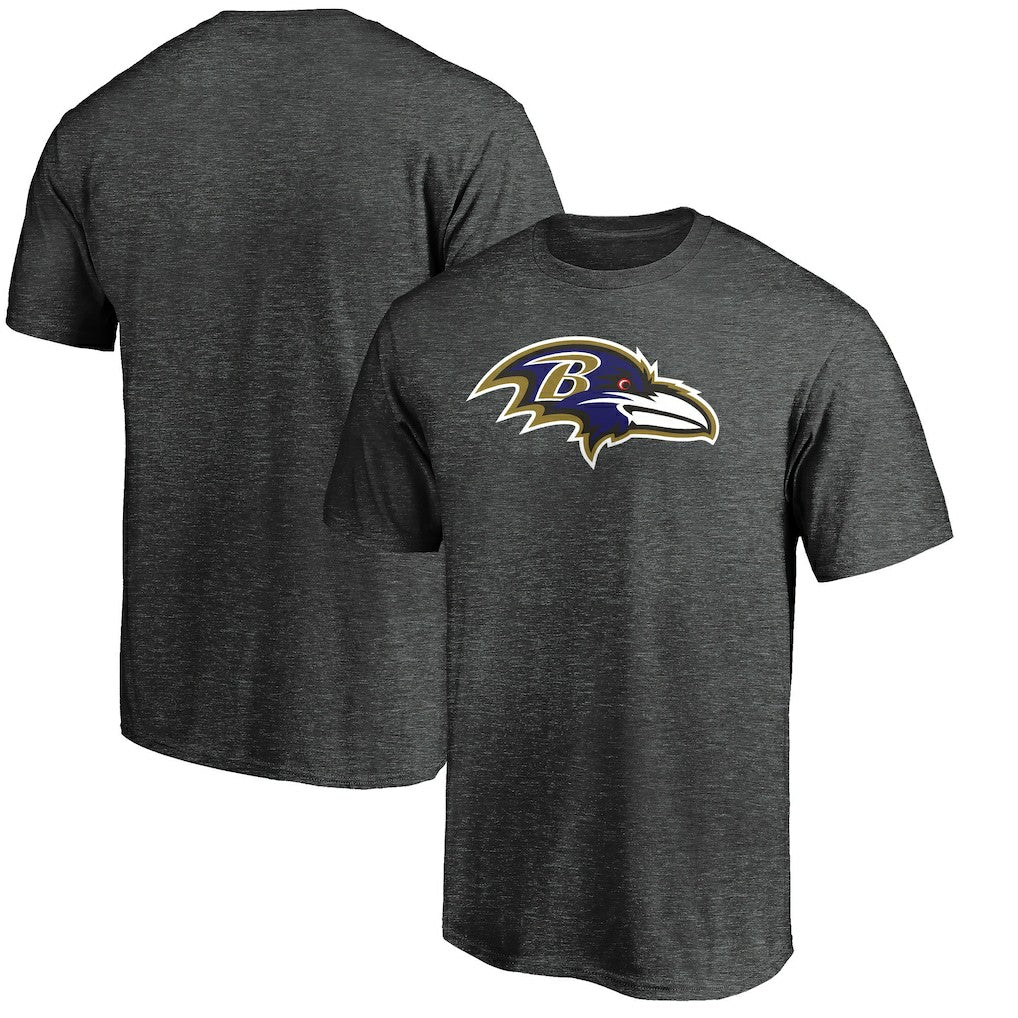Baltimore Ravens Primary Logo T-Shirt Heather Charcoal
