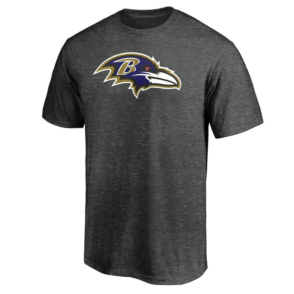 Baltimore Ravens Primary Logo T-Shirt Heather Charcoal