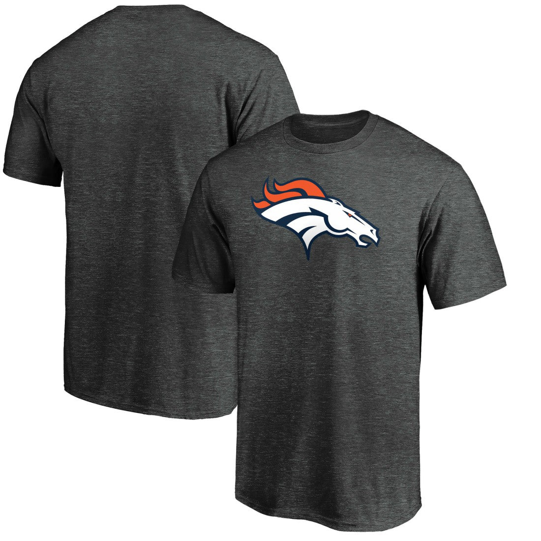 Denver Broncos Primary Logo T-Shirt Heather Charcoal