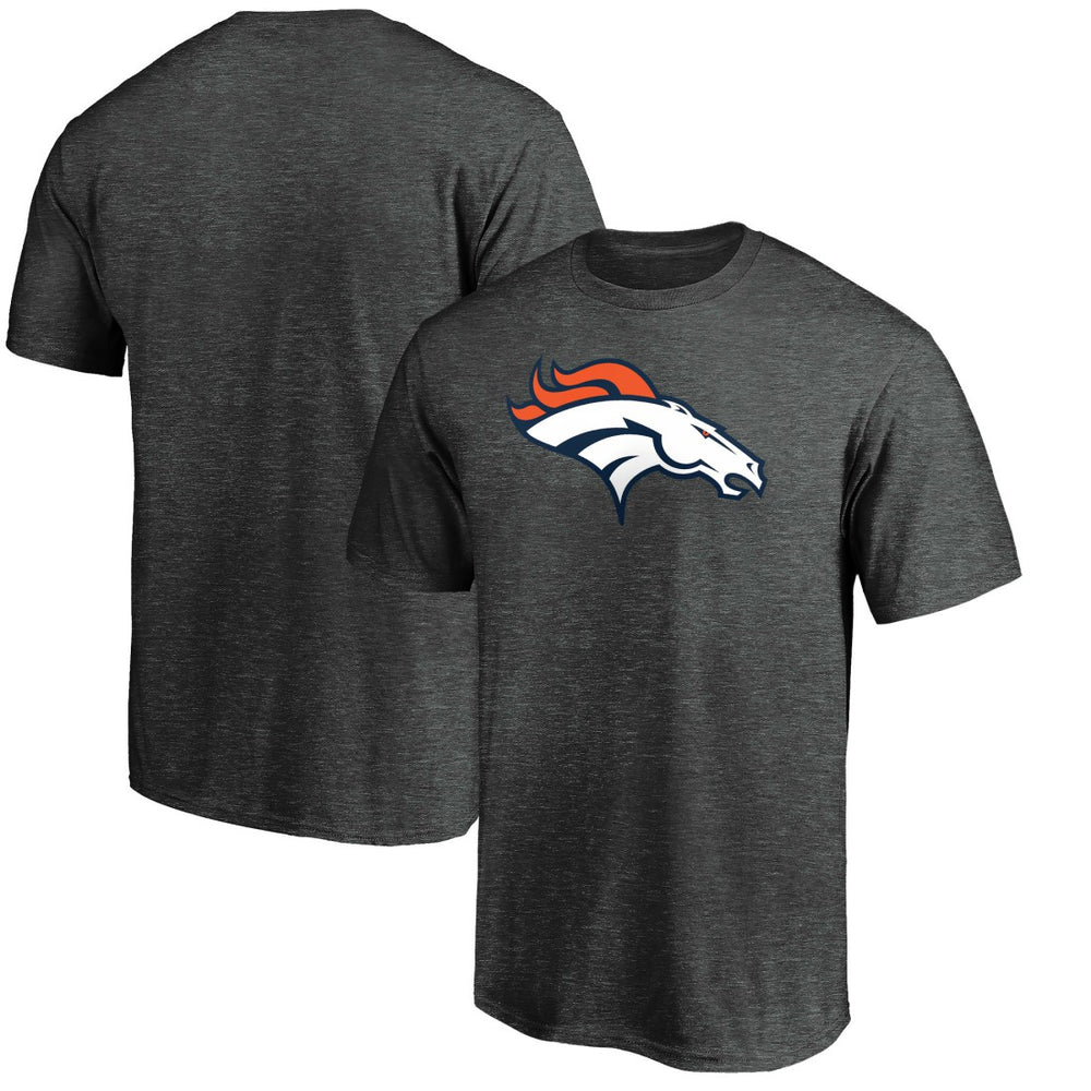 Denver Broncos Primary Logo T-Shirt Heather Charcoal