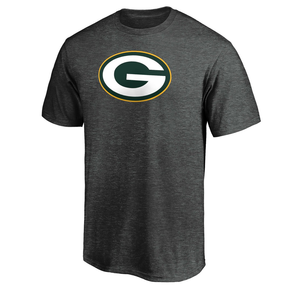 Green Bay Packers Primary Logo T-Shirt Heather Charcoal