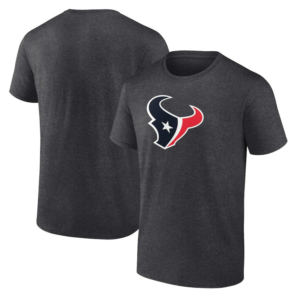 Houston Texans Primary Logo T-Shirt Heather Charcoal