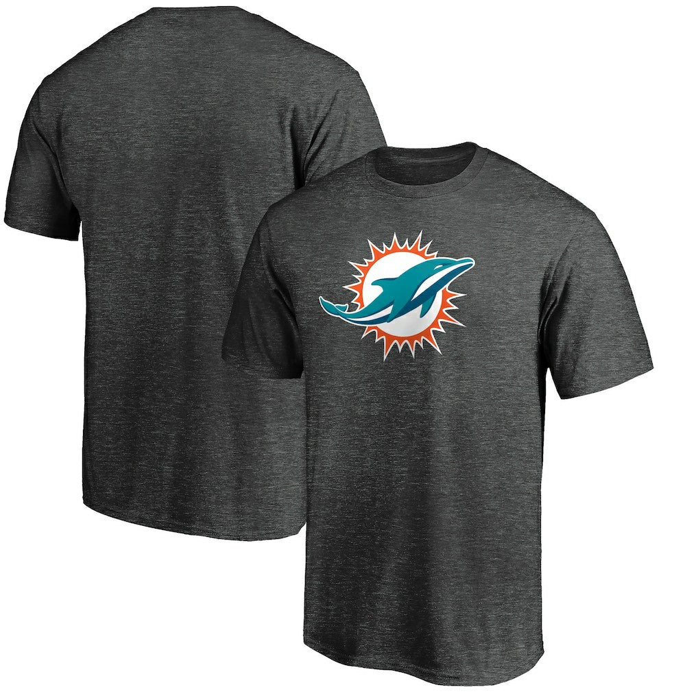 Miami Dolphins Primary Logo T-Shirt Heather Charcoal