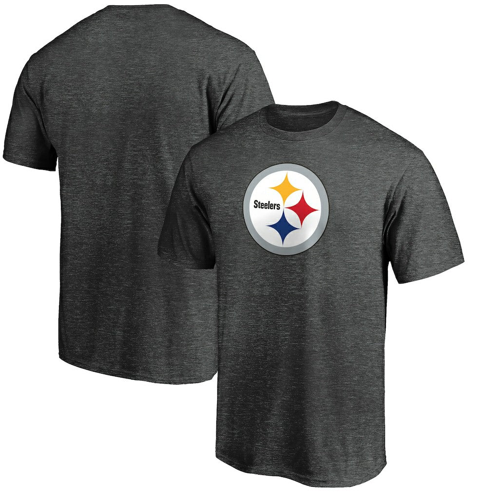 Pittsburgh Steelers Primary Logo T-Shirt Heather Charcoal